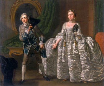 David Garrick e Hannah Pritchard in una scena da Il marito sospettoso, 1752 da Francis Hayman