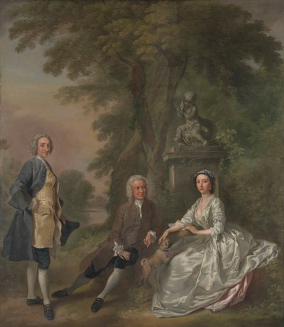 Jonathan Tyers, con sua figlia Elizabeth e suo marito John Wood da Francis Hayman