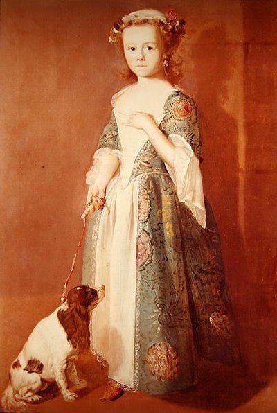 Bambina con un cane da Francis Hayman