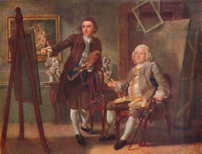 Robert Walpole, Primo Conte di Orford, K.G., nello studio di Francis Hayman, R.A., c1748-1750, 19 da Francis Hayman