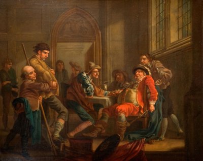 Sir John Falstaff che Recluta Soldati, 1765 da Francis Hayman