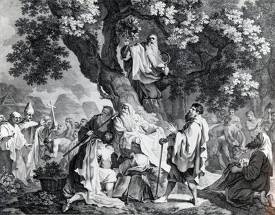 I druidi, o la conversione dei Britanni al cristianesimo, inciso da Simon Francois Ravenet, stampato nel 1778 da Francis Hayman
