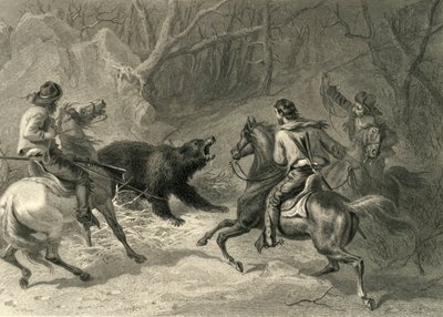Californiani nativi che lassoano un orso, 1874 da Francis Holl