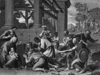 Gli presentarono doni, oro, incenso e mirra, metà-fine XIX secolo da Francis Holl