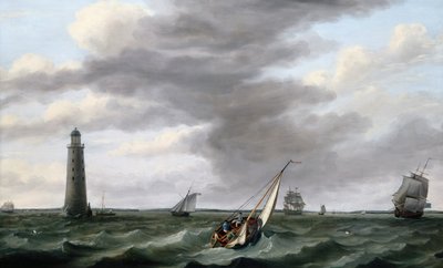 Navi al largo del faro di Eddystone da Francis Holman