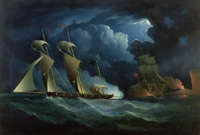 Una brigata doganale che ingaggia il pirata Will Watch da Francis Hustwick