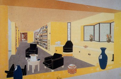 Prospettiva Fumoir per Amdassade Francoise, di Francis Jourdain (1876-1958), presentata all