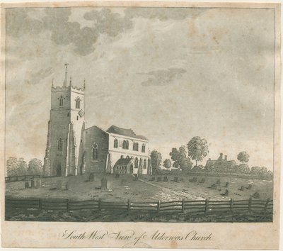 Chiesa di Alrewas: incisione ad acquatinta, nd [?18th cent] da Francis Jukes