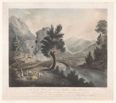 Vista sul lago Keswick con le cascate di Lodore da Francis Jukes
