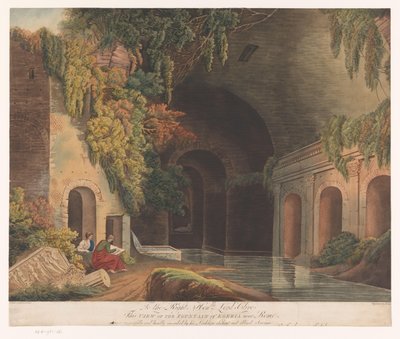 Due disegnatori presso il Ninfeo di Egeria nel Parco Caffarella a Roma da Francis Jukes