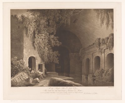 Due disegnatori presso il Ninfeo di Egeria nel Parco Caffarella vicino a Roma (titolo sull