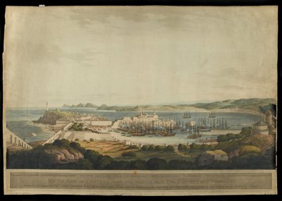Veduta sud di Corunna dalle alture vicino al Convento di Santa Margherita, inciso da H. Merke, pubblicato nel 1809 da Francis Lee