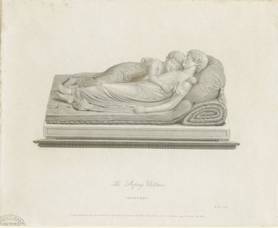 Cattedrale di Lichfield - "I bambini dormienti" (incisione, XIX secolo) da Francis Legatt Chantrey
