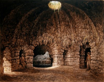 Interno della grotta, Stourhead da Francis Nicholson