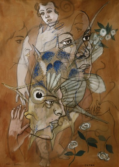 Catax, 1929 circa (olio, gouache, acquerello e matita su cartoncino) da Francis Picabia