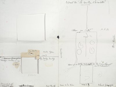 Impaginazione del bollettino Dada "391", numero 14, contenente una copia della firma di Ingres da Francis Picabia