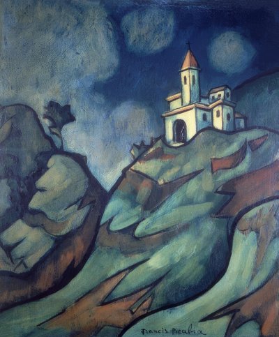 Paesaggio montano con chiesa da Francis Picabia