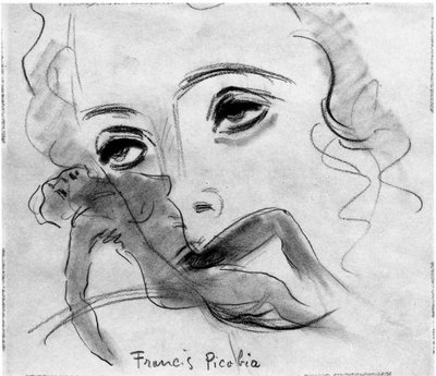 Nu et Visage, di Francis Picabia (1879-1953); matita di grafite e carboncino su carta. da Francis Picabia