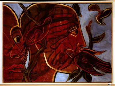 Trasparenza. Volto di uomo con uccelli, XX secolo (dipinto) da Francis Picabia