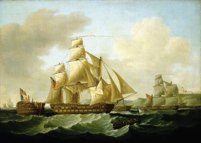 Episodi delle guerre napoleoniche (1803-1815): il ritorno trionfale con i fuggitivi catturati da Richard Strachan, al largo della costa di Rochefort (Francia), 4 novembre da Francis Sartorius