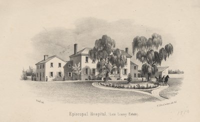 Ospedale Episcopale, litografia di P.S. Duval e Figlio, 1856 da Francis Schell