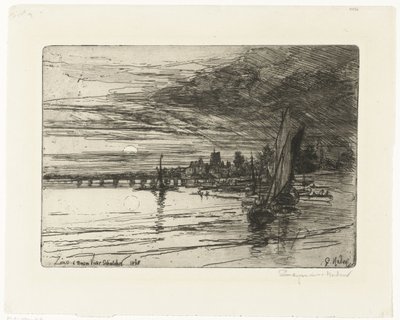 Ponte sul Tamigi (Battersea Bridge) da Francis Seymour Haden (Sir) (signed by artist)