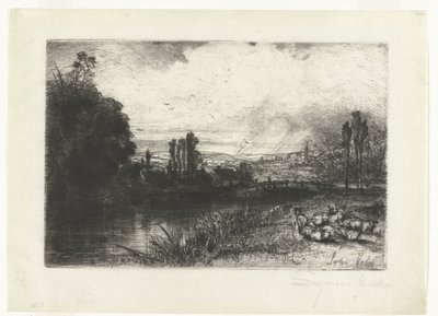 Il fiume Test da Francis Seymour Haden (Sir) (signed by artist)