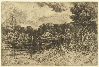 Il fiume Test a Longparish da Francis Seymour Haden (Sir) (signed by artist)