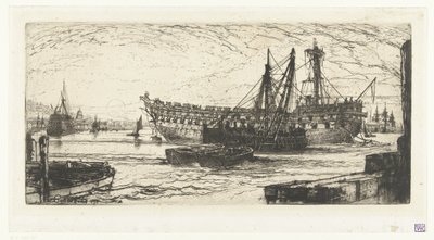 Smantellamento della nave Agamemnon da Francis Seymour Haden (Sir) (signed by artist)