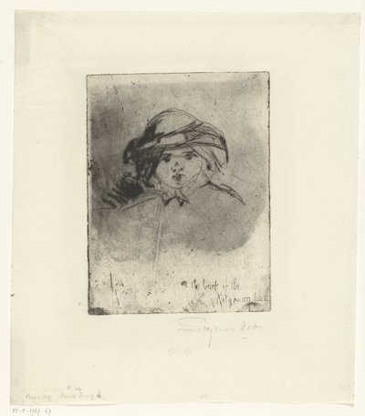 Testa di una ragazza da Francis Seymour Haden (Sir)