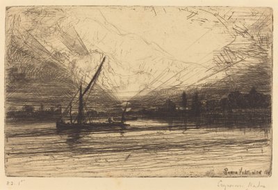 Tramonto sul Tamigi da Francis Seymour Haden