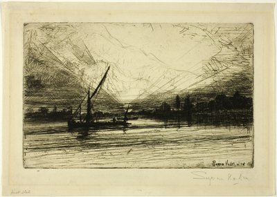 Tramonto sul Tamigi da Francis Seymour Haden