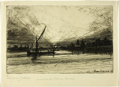 Tramonto sul Tamigi da Francis Seymour Haden