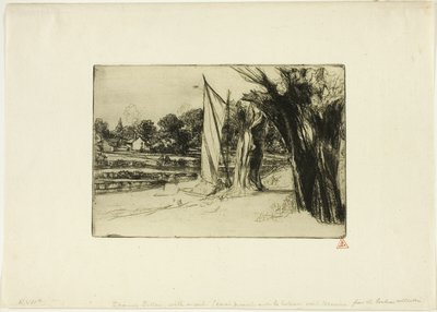 Thames Ditton con una vela da Francis Seymour Haden