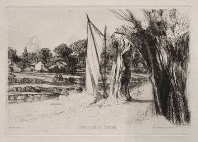 Thames Ditton - Con una vela, 1864 da Francis Seymour Haden