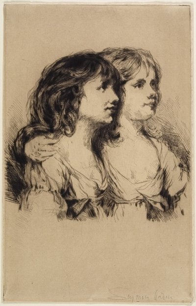 I gemelli-Sarah e Anne Haden (No. 2), 1885 da Francis Seymour Haden