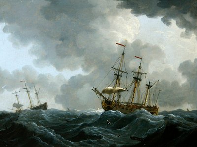 Un Marinaio: due fregate in una tempesta in arrivo da Francis Swaine