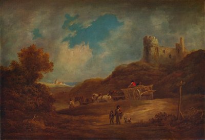 Un castello, con carro e cavalli, c1886, 1938 da Francis Towne