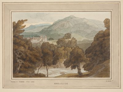 Ambleside, una vista vicino a Clappers Gate, Ambleside da Francis Towne