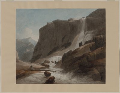 Cascata tra Chiavenna e il Monte Spluga da Francis Towne