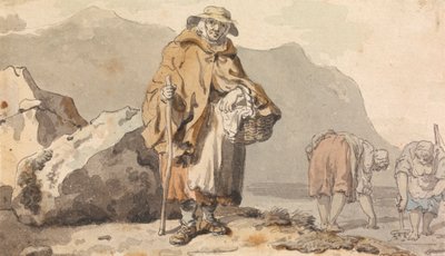 Una Vecchia Pescatrice con Due Donne che Scavano per Esca da Francis Wheatley