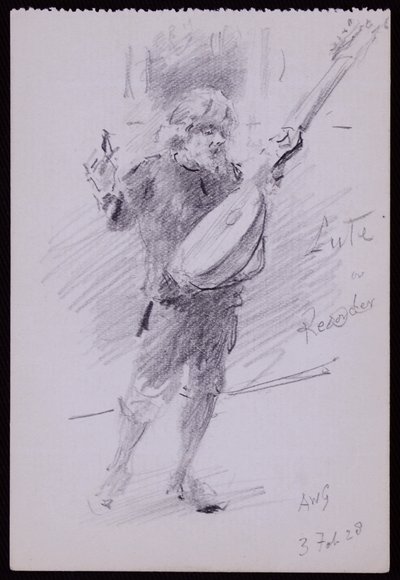 Ritratto di Arnold Dolmetsch da Francis Wilfred Lawson