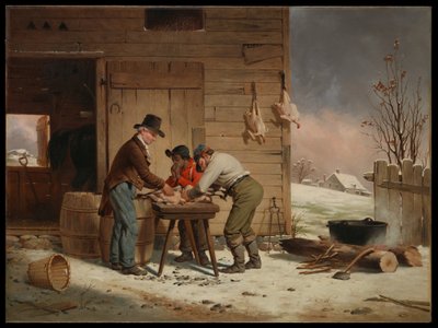 Preparativi per Natale (Spennare i tacchini) da Francis William Edmonds