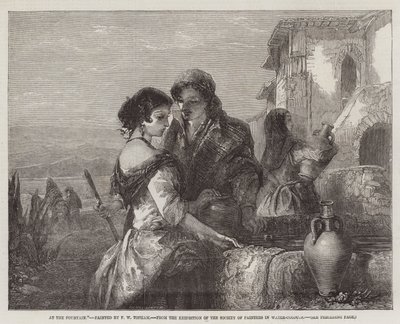 Alla fontana, dalla mostra della Society of Painters in Water-Colours da Francis William Topham
