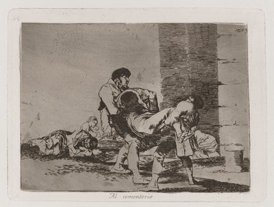 Al cimitero, Tavola 56 da Los desastres de la guerra (I disastri della guerra) da Francisco de Goya