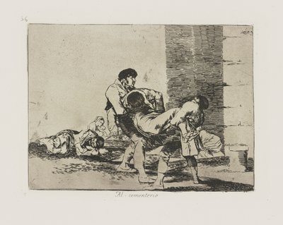 Al cimitero, tav. 56 dalla serie I disastri della guerra da Francisco de Goya