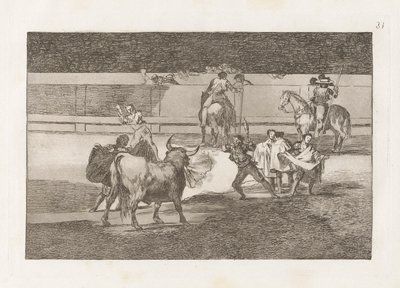 Banderillas de Fuego, Tavola 31 da La tauromaquia da Francisco de Goya