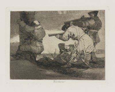 Bárbaros!, tav. 38 dalla serie Los desastres de la guerra da Francisco de Goya