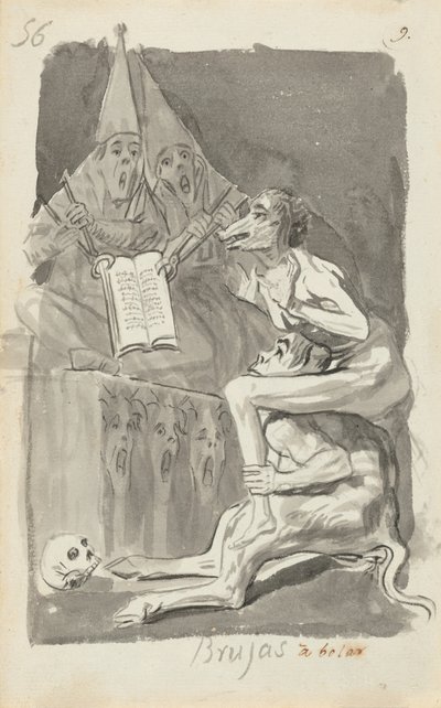 Brujas à volar (verso) da Francisco de Goya