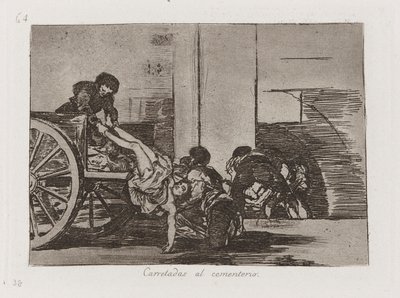 Carichi al cimitero, Tavola 64 da Los desastres de la guerra da Francisco de Goya